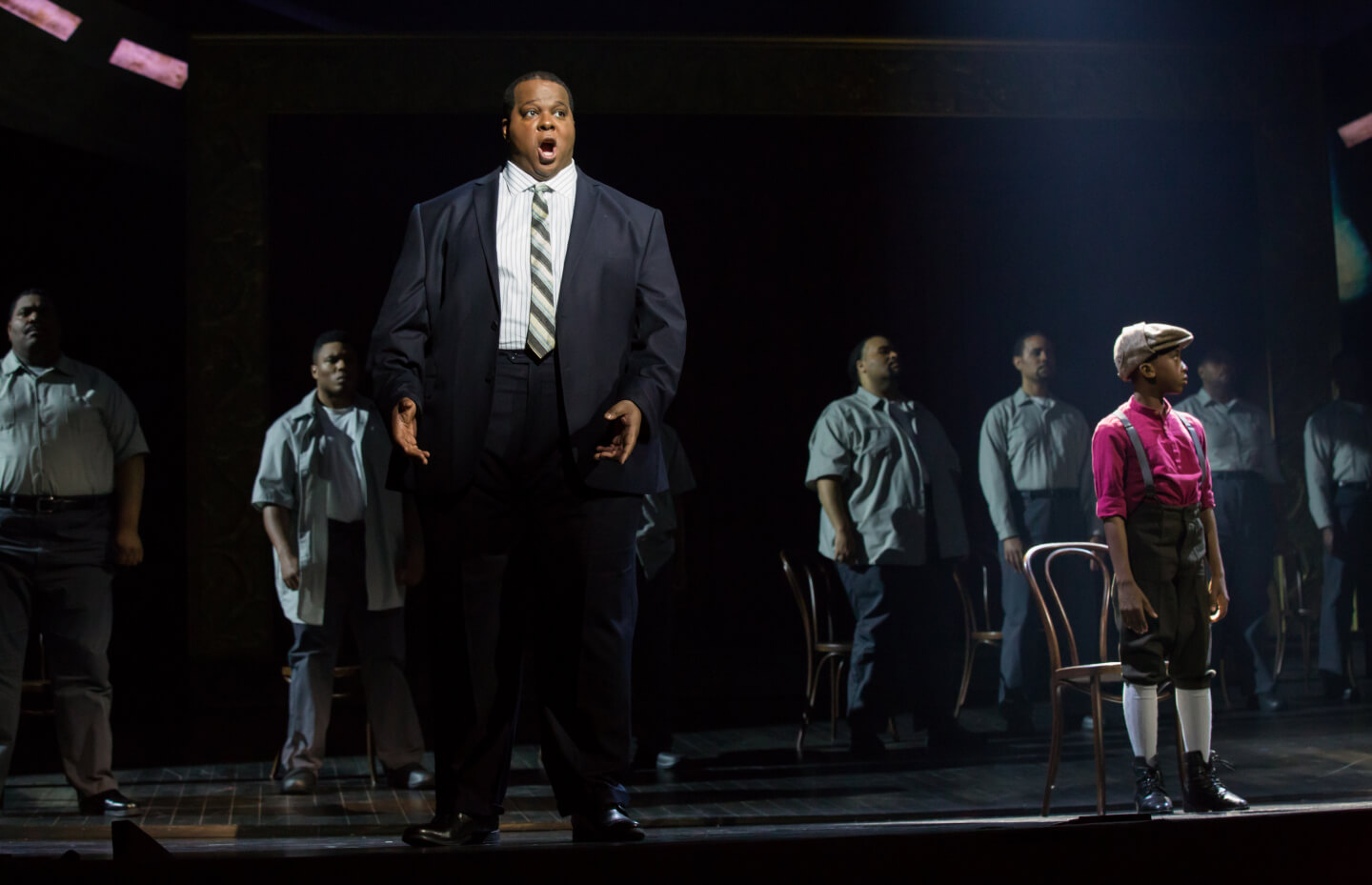 Man performing theater on stage