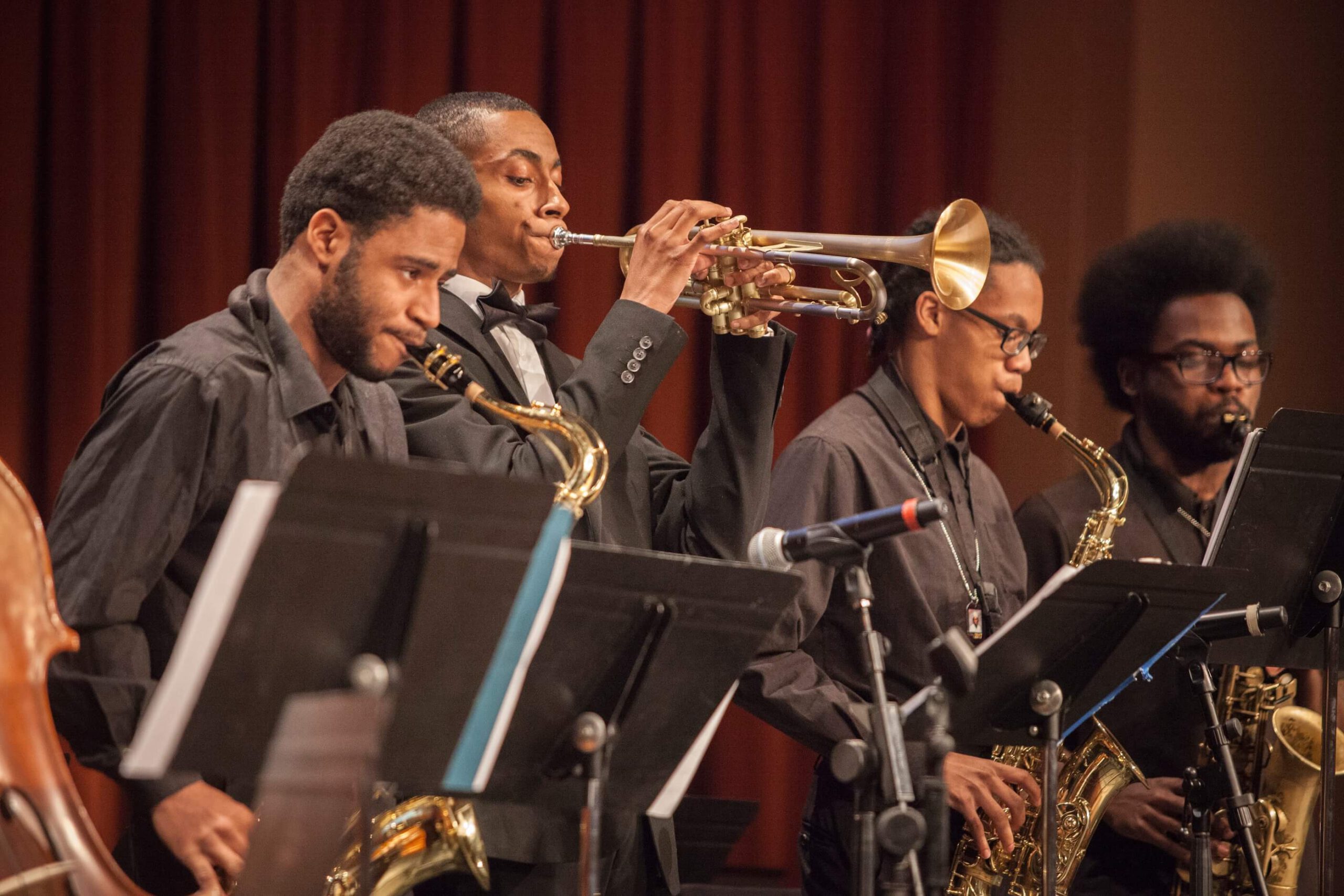 People playing brass instruments